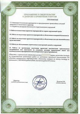Приложение к свидетельство о допуске к проектным работа Родионово-Несветайская СРО в проектировании