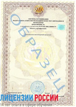 Образец сертификата соответствия (приложение) Родионово-Несветайская Сертификат ISO 22000