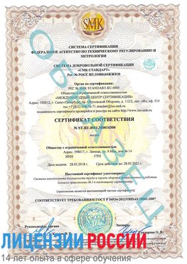 Образец сертификата соответствия Родионово-Несветайская Сертификат OHSAS 18001