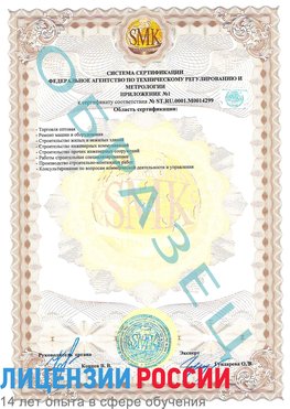 Образец сертификата соответствия (приложение) Родионово-Несветайская Сертификат ISO 14001